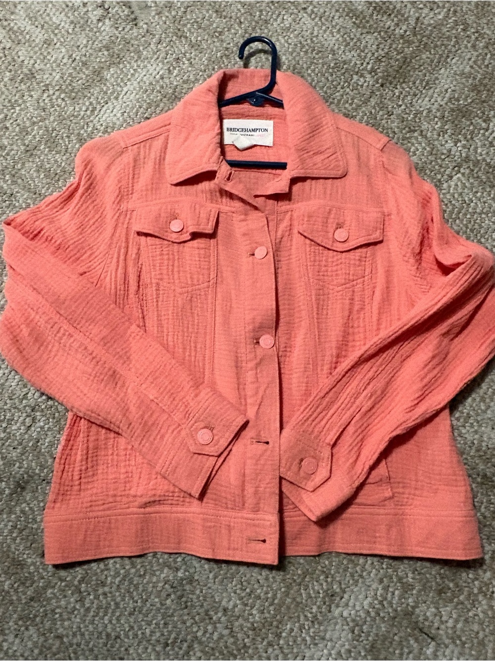 Isaac Mizrahi Coral-Orange Utility Jacket